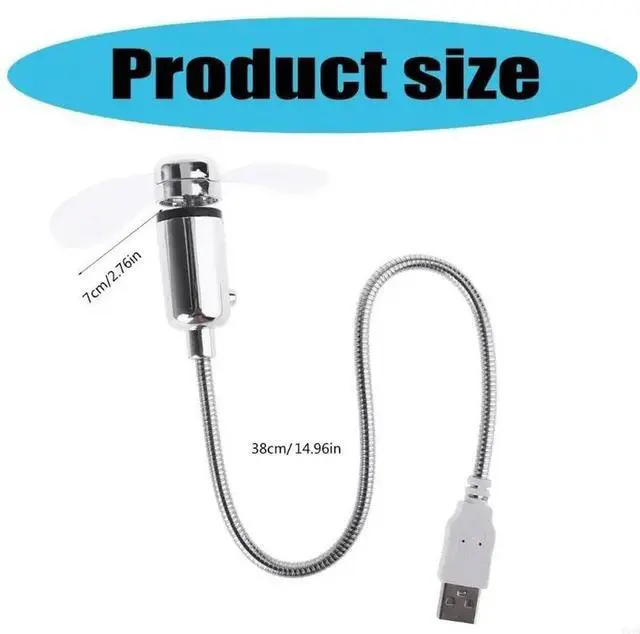 Main image of 1 Pack USB Desktop Fan Summer Computer Fan Portable Desk Fan for Home, Office, Silent USB Fan (White)