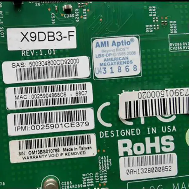 Alt view image 2 of 3 - For S Server Motherboard Support C606 LGA 1356 DDR3 Xeon Processor E5-2400 and E5-2400 v2 X9DB3-F