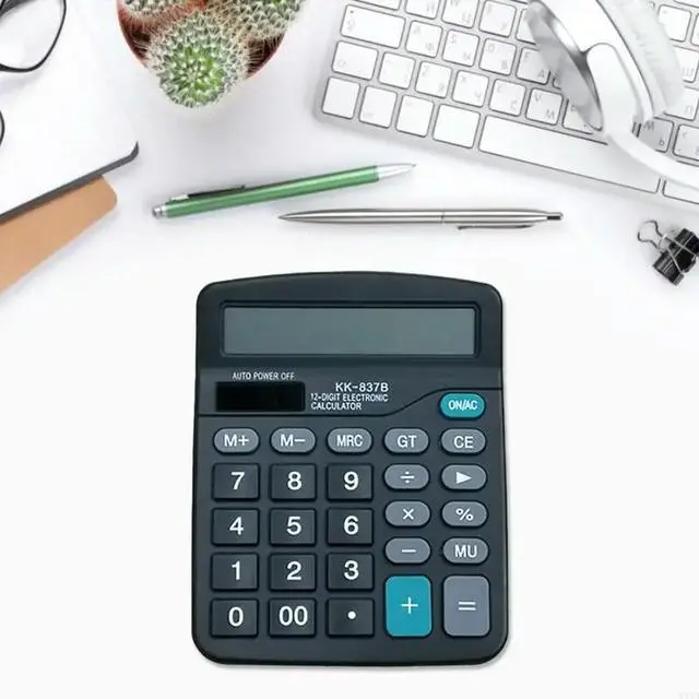 Alt view image 2 of 4 - 12-Digit Desk Calculator Business Accounting Tool AAPower Clear Big Buttons Lcd Electronic Calculators