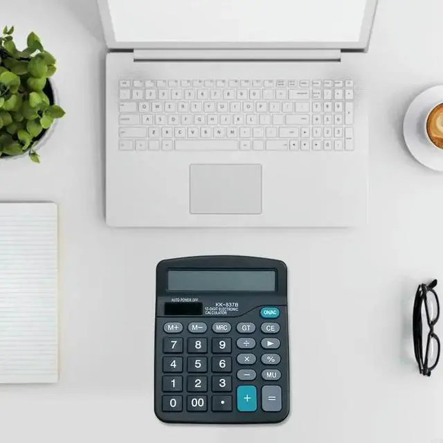 Alt view image 3 of 4 - 12-Digit Desk Calculator Business Accounting Tool AAPower Clear Big Buttons Lcd Electronic Calculators