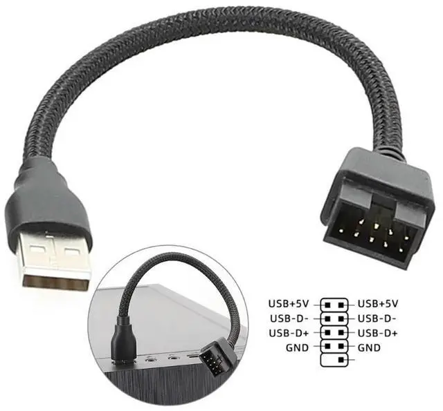 Main image of Usb A Male To 9-Pin 9pin Motherboards Built-In WaterCooled Data To Extension Dropshipping