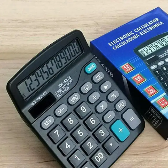 Alt view image 4 of 4 - 12-Digit Desk Calculator Business Accounting Tool AAPower Clear Big Buttons Lcd Electronic Calculators