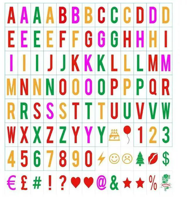 Alt view image 4 of 4 - 65.4x35mm Cinematic Lightbox Replacement Letters & Numbers Signs for A4 Light Up WXTB