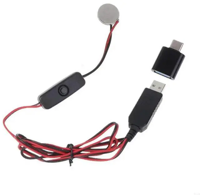 Main image of USB 5V2A Input Charging Cable Cord for CR2032 3V Output Powered Device Portable Wire with Switches+Type-C Adapter