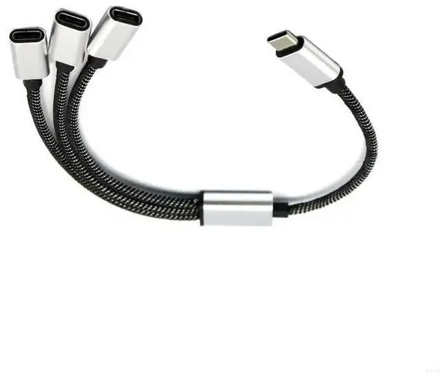 Alt view image 3 of 4 - Compact USB C Male to 3 USB C Female Splitter Cable 480Mbps Data Speed Charging Cable for Type C Tablets,Laptops
