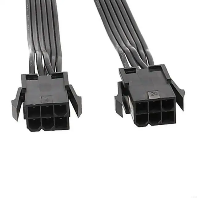 Alt view image 4 of 4 - 2x6Pin to 12Pin Graphics Card Power Adapter Cable for RTX30 GPU 12Pin to 6Pin