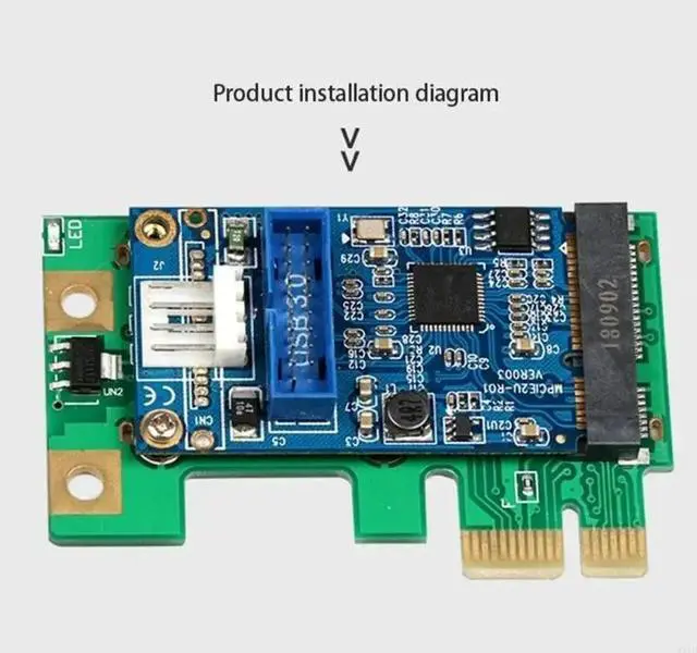 Alt view image 6 of 7 - PCIE to Mini PCIE Adapter Card Efficient Lightweight Portable Mini PCIE to USB