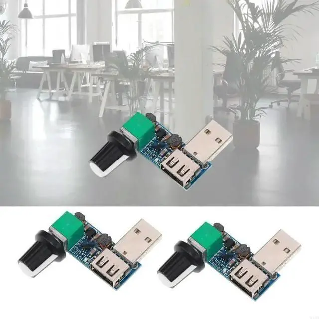 Alt view image 2 of 4 - Portable USB Fan Speed Controller Adjuster with Simple Controller Knob and switches