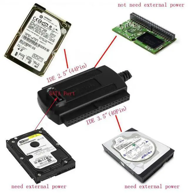 Main image of USB Adapter for Sata / IDE 3.5" (40-pin) / IDE 2.5" (44-pin) Support Hard Drive Disk HDD Converter
