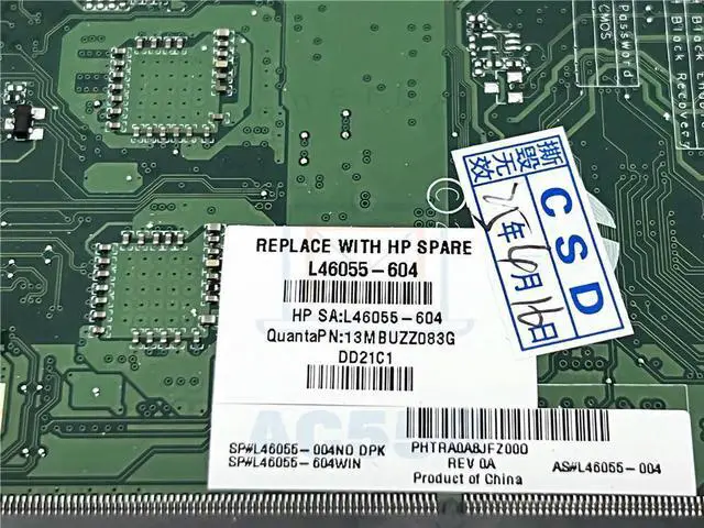 Alt view image 4 of 4 - Laptop Motherboard L46055-604 DAN76BMB6E0 ForAll-in-One Pavilion 24-XA Ryzen 7 3700U text OK