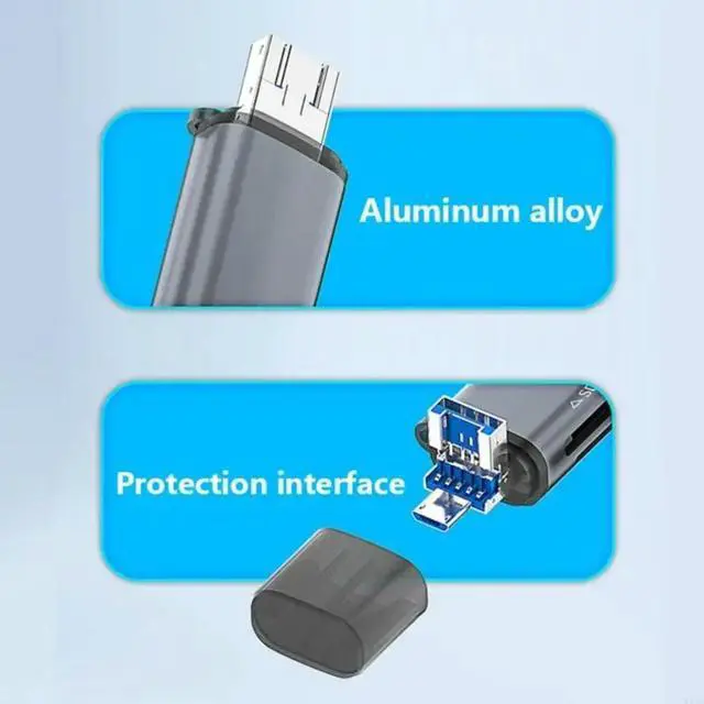Alt view image 4 of 4 - Compactly USB3.0Card Reader Memory Card Reader For Seamlessly 480MB/s Data Transfer for TFlash Card Phone Connecting