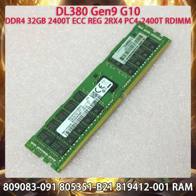Alt view image 6 of 7 - Server Memory For 809083-091 805351-B21 819412-001 DL380 Gen9 G10 DDR4 32GB 2400T ECC REG 2RX4 PC4-2400T RDIMM RAM