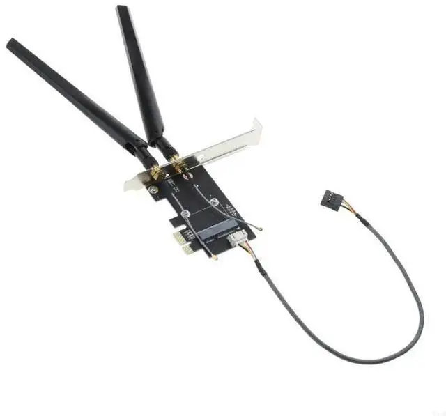 Main image of Mini PCI-Express to PCIE Adapter Dual-Band 2.4-G Antenna Support Plugs & Play, No Driver Needed for Computers