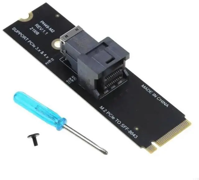 Alt view image 2 of 4 - M.2 PCIE to SFF-8643 Host Adapter Motherboards PCIE Adapter Host Controller Expansion Card for Desktop PC