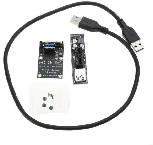 Main image of MINI PCI-E to PCI-E Extension Port Adapter Riser Card Graphics Cards Connector with USB3.0 Cable No Driver Needed