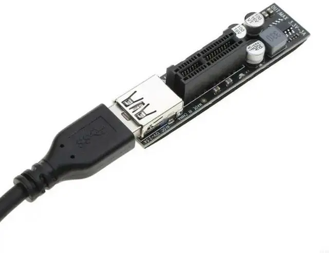 Alt view image 3 of 4 - MINI PCI-E to PCI-E Extension Port Adapter Riser Card Graphics Cards Connector with USB3.0 Cable No Driver Needed