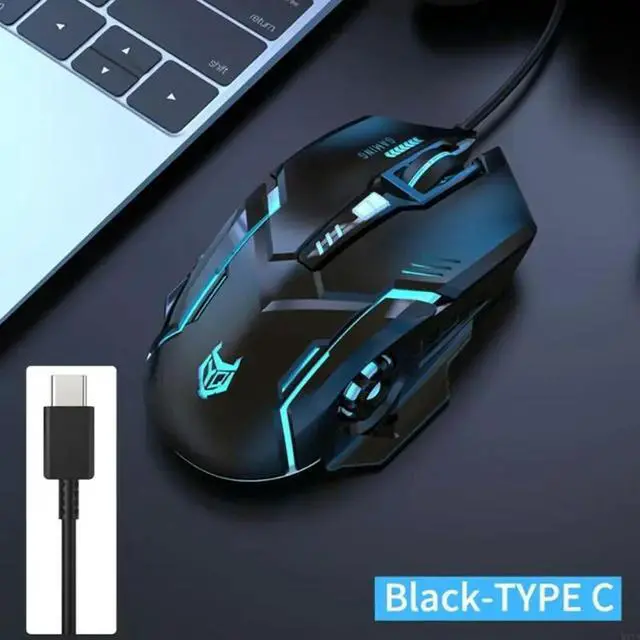 Alt view image 2 of 4 - TypeC Mouse 6 Buttons USB C Gaming Mouse with LED Lights Backlit 3600DPI Adjust