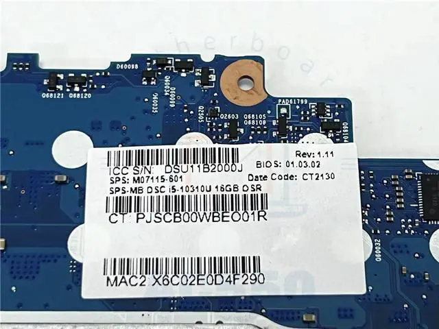Alt view image 4 of 4 - Laptop Motherboard M07115-601 6050A3144701 FOR ZBook Firefly 15 G7 I5-10310U 16G RAMFully Tested and Works ly