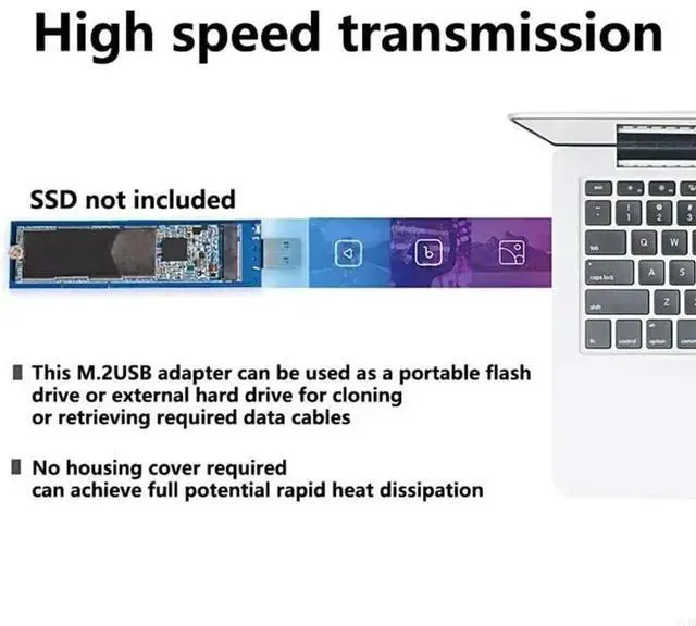 Alt view image 2 of 4 - M.2NGFF SSDs To USB3.0 Adapter For Seamlessly Data Migration And Storage