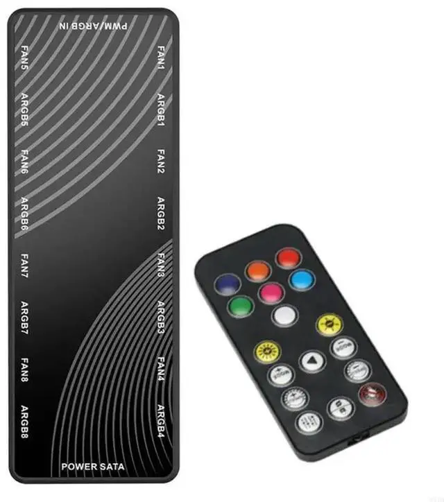 Main image of 1 to 8 ARGB & PWM Fan Hub 8 ARGB Ports, 8 PWM Ports,Efficient Power Distributor