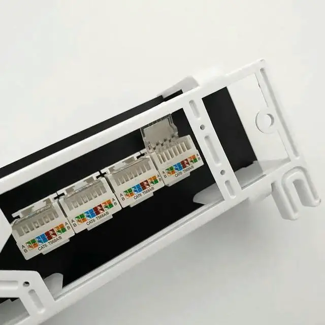 Alt view image 2 of 4 - 8-Port CAT6 Toolless Extender Patch Panel RJ45 Networking Wall Mount Bracket
