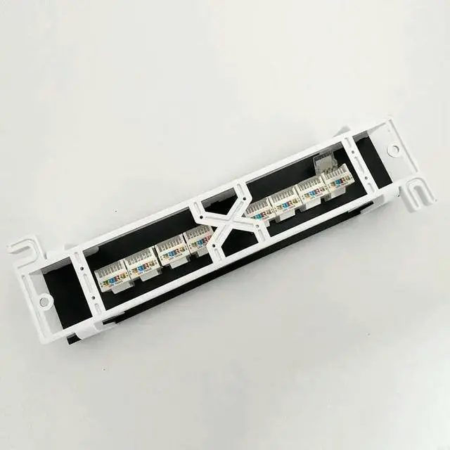 Alt view image 4 of 4 - 8-Port CAT6 Toolless Extender Patch Panel RJ45 Networking Wall Mount Bracket