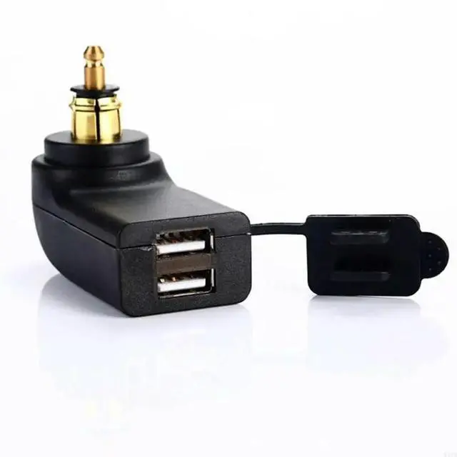 Alt view image 2 of 4 - 12-24V 4.8A Motorcycle Dual USB Power for DIN Plug DIN Powerlet Plug to Dual USB Adapter