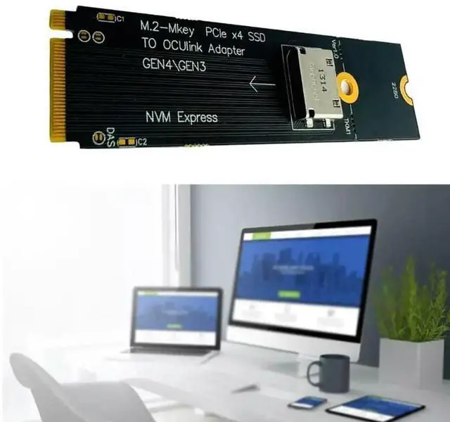 Alt view image 2 of 4 - M.2 NVME to U.2 Oculink Adapter for 2.5inch NVME U.2(SFF 8639)SSD Converter Fast