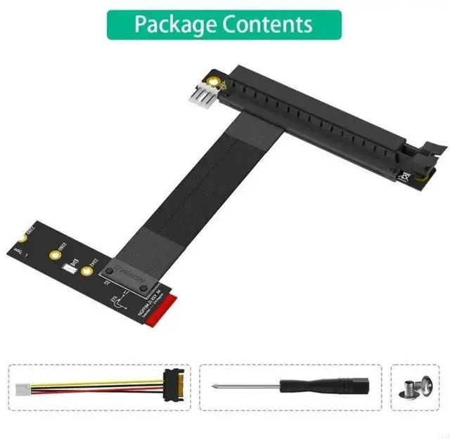 Alt view image 3 of 4 - M.2 NGFF Key M to PCIE 16X Graphics Card Risers Adapter Card, Nvme to PCIExpress 16X Extension Cable(Left Direction)