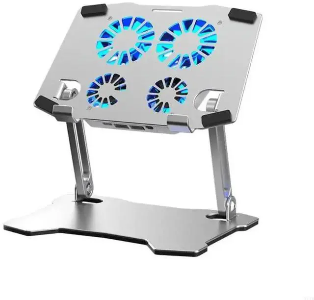 Alt view image 2 of 4 - X16 Laptop Stand Holder with Cooling Fans TypeC Charging Port Reserved MultiFunctional Notebook Cooling Bracket Alloy