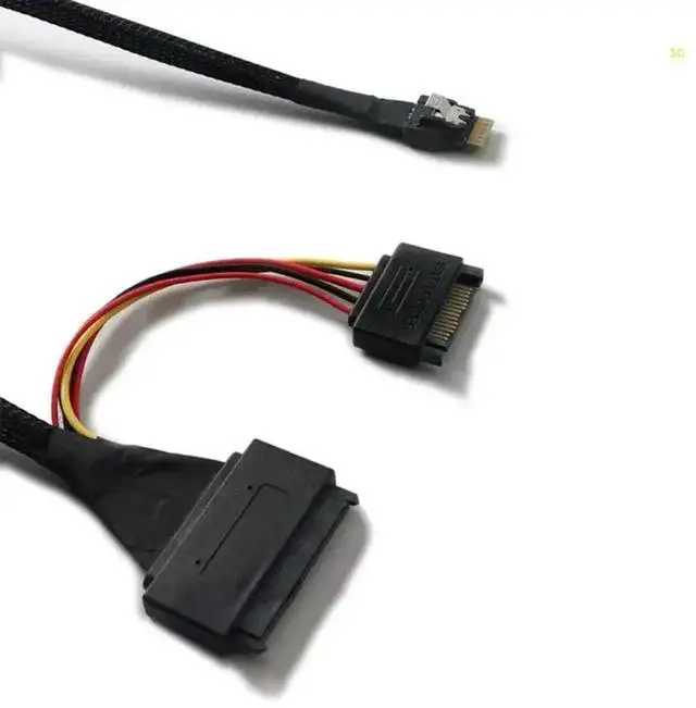 Alt view image 3 of 4 - 80cm Cable SlimSAS SFF-8654 4i to SFF-8639 U.2 Extension Adapter Wire Dropshipping