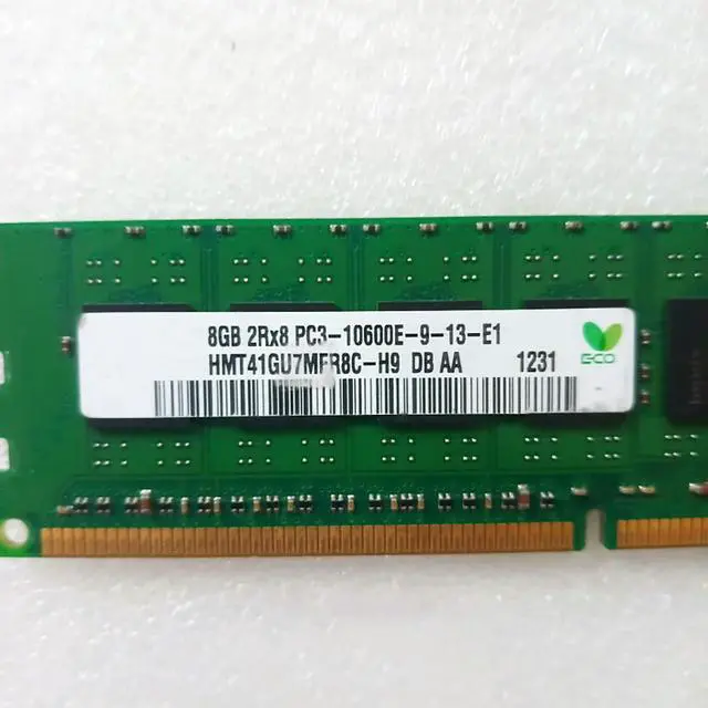 Alt view image 6 of 7 - 1PCS For SK Hynix RAM 2RX8 DDR3 1333 PC3-10600E HMT41GU7MFR8C-H9 ECC UDIMM 8GB 8G MemoryFast Ship