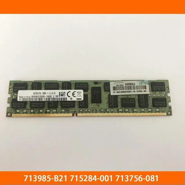 Main image of 1PCS Server Memory 713985-B21 715284-001 713756-081 16G 16GB DDR3 1600 2RX4 PC3L-12800R ECC REG RAM
