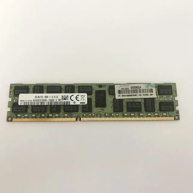 Alt view image 4 of 4 - 1PCS Server Memory 713985-B21 715284-001 713756-081 16G 16GB DDR3 1600 2RX4 PC3L-12800R ECC REG RAM