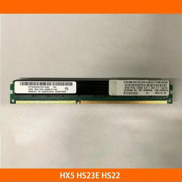 Main image of 1PCS Server Memory For HX5 HS23E HS22 00D5008 00D5010 47J0215 32G DDR3 1333 4RX4 PC3L-10600R VLP Fully Tested
