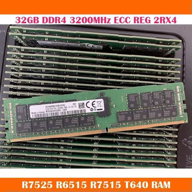 Main image of 1PCS Server Memory 32GB DDR4 3200MHz ECC REG 2RX4 For R7525 R6515 R7515 T640 RAM Work FineFast Ship