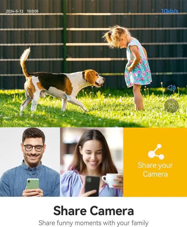 Alt view image 5 of 7 - Solar Camera Outdoor Wireless, Battery Security Cameras with Solar Panel for Home Security, Motion Detection, Night Vision, Alexa, 2.4G Wi-Fi Only, Only Event Recording