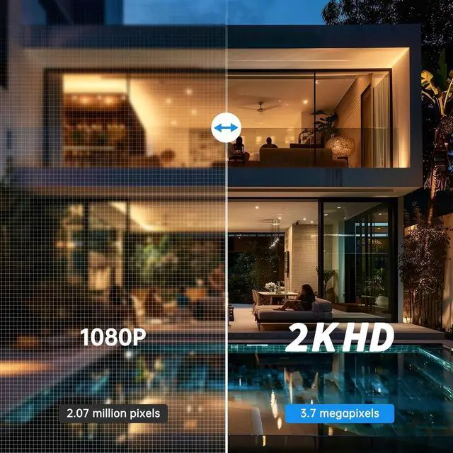 Alt view image 6 of 7 - 2K Light Bulb Security Camera, 2.4/5GHz Wi-Fi 6 Security Cameras Wireless Outdoor, 360° PTZ Cameras for Home Security with Color Night Vision, AI Human Detection, 2 Way Talk, Easy Installation,2 Packs