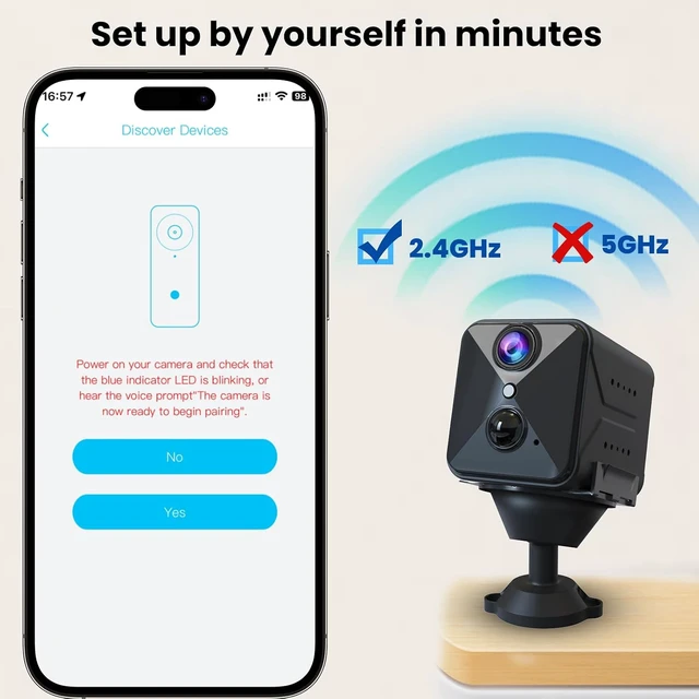 Alt view image 3 of 7 - 2026 Upgraded 4K HD Mini Security Camera, Wireless WiFi Indoor Nanny Cam with Night Vision, Motion Detection, Remote Viewing & 100-Day Battery Life