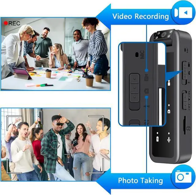Alt view image 5 of 7 - 128GB Mini Sprots Body Camera,1080P Wearable Patrol Video Recording Camcorder with IR Night Vision, 5-Hour Battery & 180° Rotating Lens Small Wearable Cam for Security, Police, and Outdoor Use