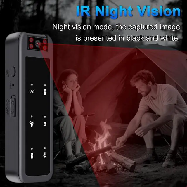Alt view image 7 of 7 - 128GB Mini Sprots Body Camera,1080P Wearable Patrol Video Recording Camcorder with IR Night Vision, 5-Hour Battery & 180° Rotating Lens Small Wearable Cam for Security, Police, and Outdoor Use