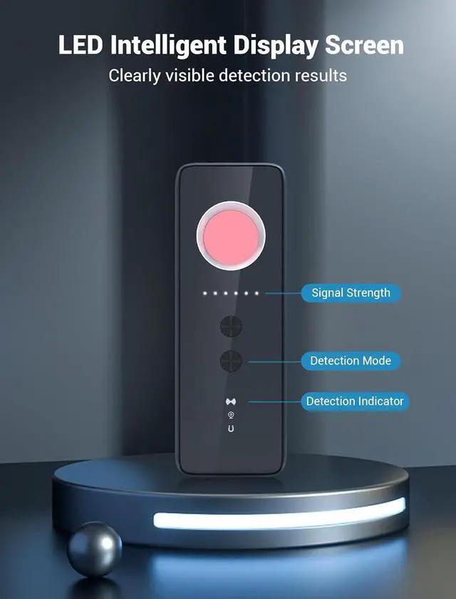 Alt view image 3 of 7 - smhawk Hidden Camera Detector - 2025 Camera Detector, Bug Detector, GPS Tracker Detector, spy Camera, Listening Device Detector for Hotels, Home, Office, 6 Lls Sensitivity,4 Modes