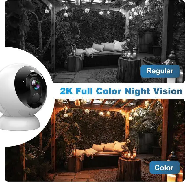 Alt view image 4 of 7 - 2K 32G MagCam, Security Cameras Wireless Outdoor Indoor for Home Security with AI Motion Detection, 32G SD/Cloud Storage, Color Night Vision, 2-Way Audio