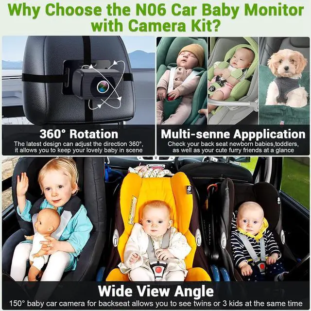 Alt view image 7 of 7 - Rohent Car Camera for Baby USB: Plug and Play Easy to Install Crystal Night Vision Wide View Angle for Newborn Infant Safety