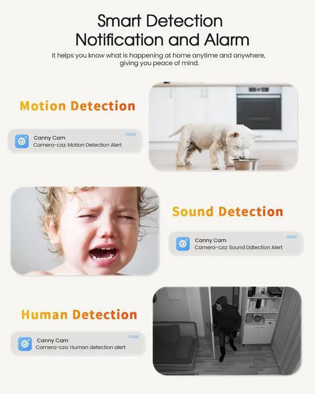 Alt view image 4 of 7 - usogood 2.5K Indoor Camera for Home Security, 360°Pet Camera Indoor with Phone App,Support 5G/2.4Ghz Wifi,Dog Camera with Speaker, Auto Motion Tracking Detection,2-Way Audio,Works with Alexa,Best Gift