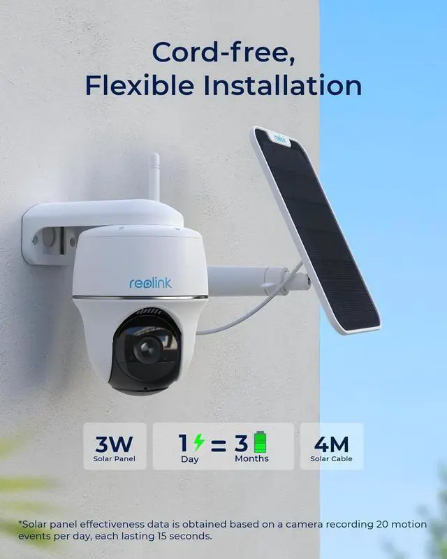 Alt view image 3 of 7 - REOLINK Security Camera Wireless Outdoor, Pan Tilt Solar Powered, 5MP 2K+ Color Night Vision, 2.4/5GHz WiFi, Works with Smart Home for Surveillance, Home Hub Compatible, Argus PT + Solar Panel