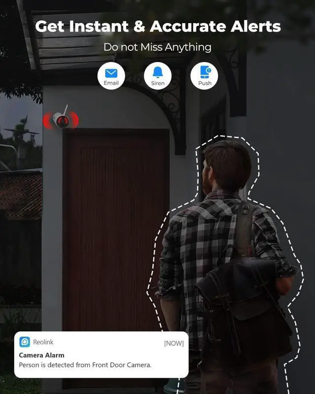 Alt view image 5 of 7 - REOLINK 2K 3MP Solar Security Camera, Wireless Home Security Camera Outdoor Indoor, Night Vision, Human/Car Detection, 2.4G WiFi, Local Storage, No Monthly Fee, Support Home Hub, Argus Eco+Solar Panel