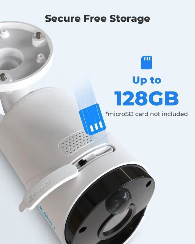 Alt view image 7 of 7 - REOLINK Argus Eco+Solar Panel 2K 5MP Solar Security Camera Outdoor for Home Surveilance, Night Vision, Human/Car Smart Detection, 2.4G WiFi, No Subscription, Home Hub Compatible, Local Storage