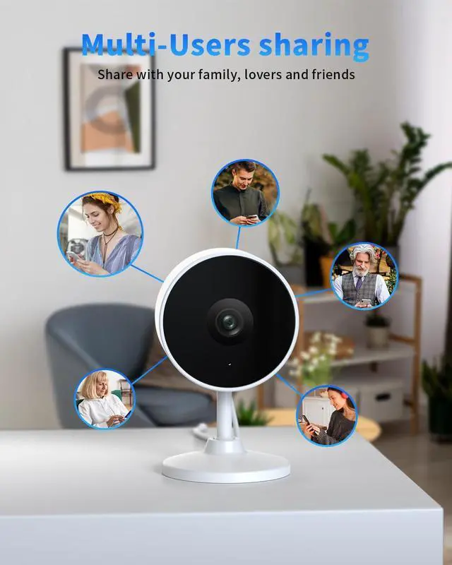 Alt view image 7 of 7 - [5G & 2.4G] 2K Indoor Security Cameras for Home Security, AI Voice Change for 2-Way Talk, Motion Detection, Night Vision, 24/7 SD Recording/Cloud Storage, Baby Monitor/Dog/Pet Camera with Phone App, 2