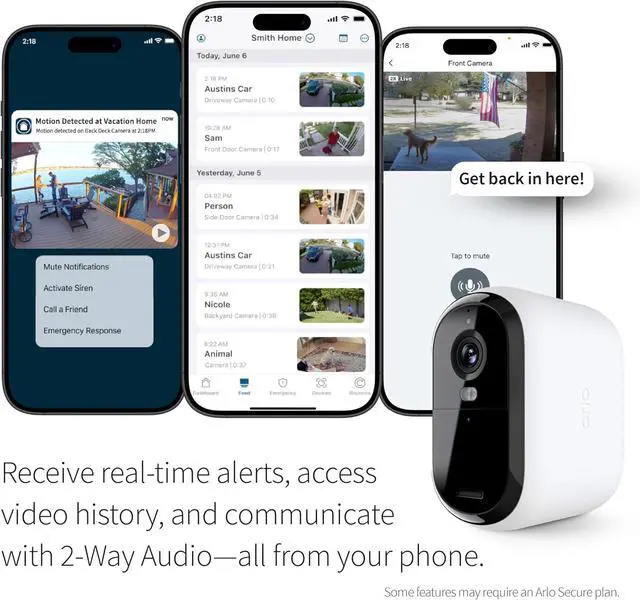 Alt view image 3 of 7 - Arlo Essential XL Security Camera 2K (2nd Gen, 2023 Release) - Wireless Outdoor Camera, 4X Longer Battery, Person Recognition, Package Detection, Animated Preview, 1-Mo. Trial of Secure Plan, 1 Cam
